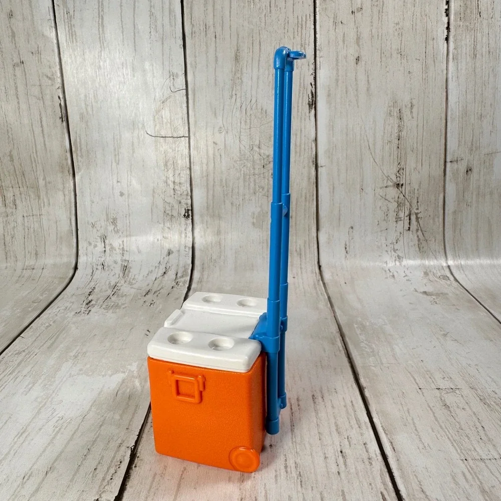 Vintage Malibu Rolling Cooler Mini‎ Novelty Orange Beverage Soda Toy Box